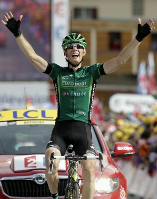 Pierre Rolland won op Alpe d Huez 2011